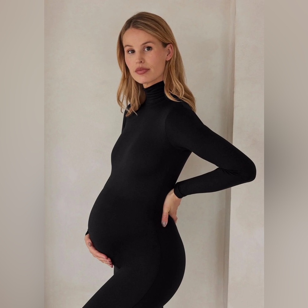 Bumpsuit Black Maternity Turtleneck Penelope Onesie